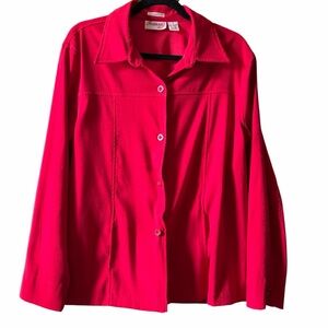 Vintage  plus size Red Button-Front Women's Jacket